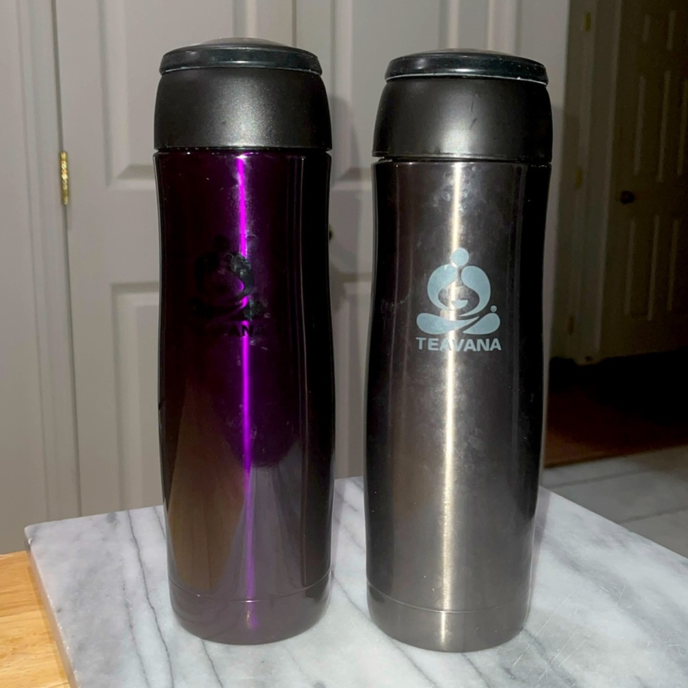 2 Teavana 17 oz double walled tea thermoses